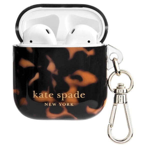 kate spade Other - New! Kate Spade Apple AirPods Tortoiseshell Case & Keychain 1st & 2nd Generation
